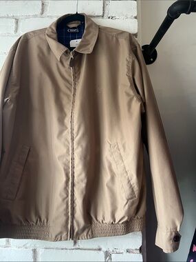 Chaps Men's Beige Bomber Jacket lightweight spring sporty jacket